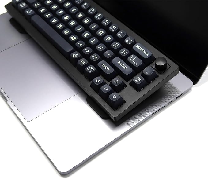 Kado Lift Riser Acrylic for External Keyboard, Frosted Surface Black, Office - Image 5