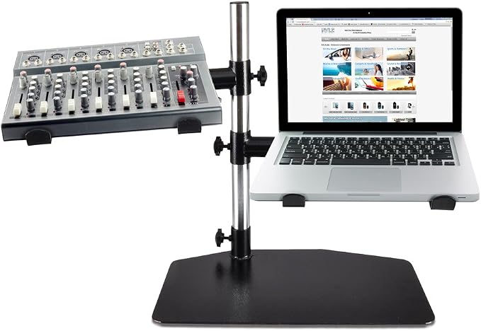 Pyle Portable Dual Laptop Stand – Standing Table Holder - Image 2