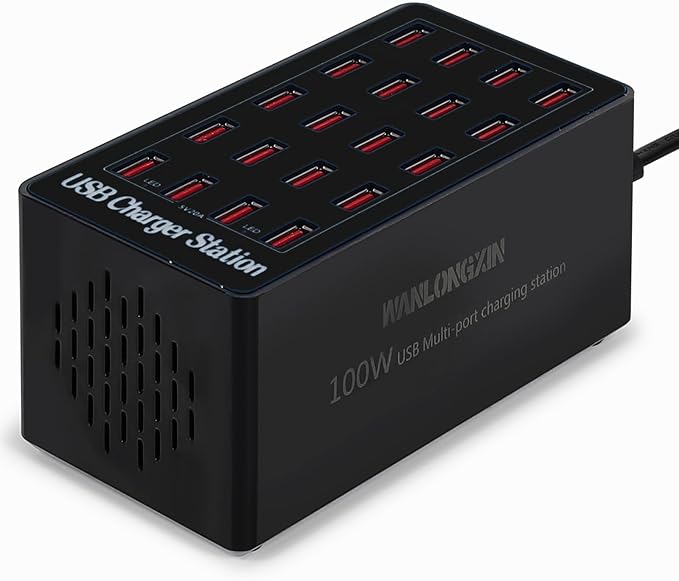 Charging Station, 100W20Port USB Charging Station, Charging Station by WANLONGXIN
