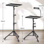 Projector Stand with Wheels, Laptop Tripod from 29" to 69" with Mouse Tray - Image 2