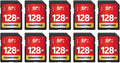 GIGASTONE 128GB SD Card 10-Pack UHS-I U1 Class 10 SDXC Memory Card Full HD Video by Gigastone