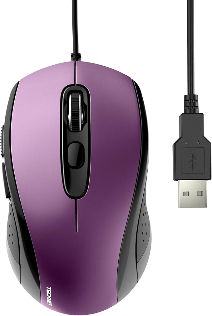 TECKNET USB Wired Mouse, 3600DPI Corded Computer Mouse by Tecknet