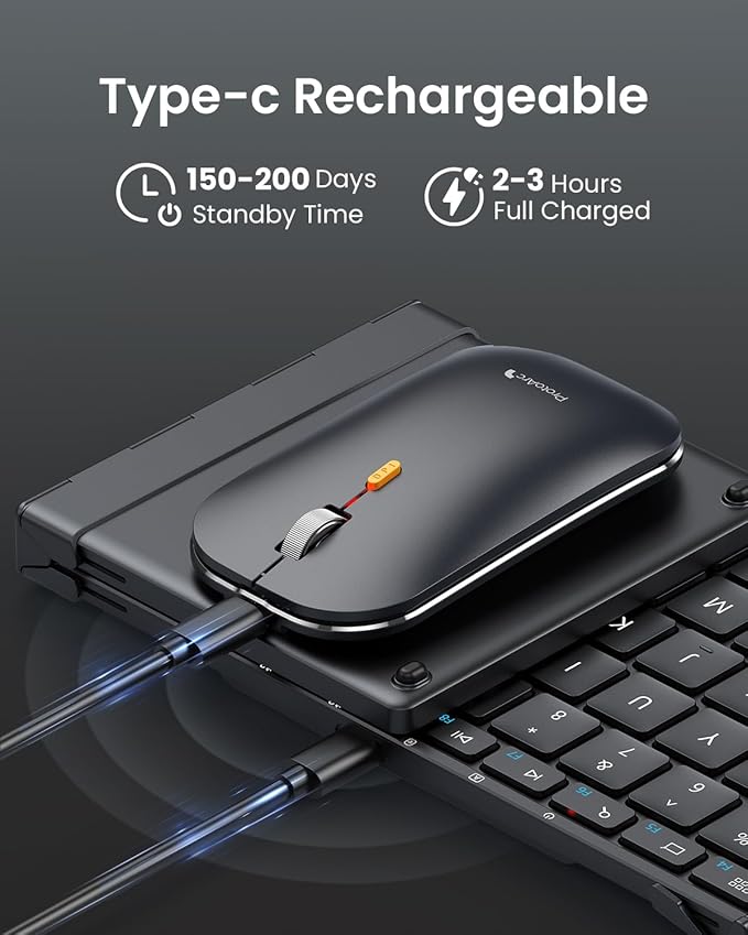 ProtoArc Foldable Keyboard and Mouse, XKM01 True Full-Size Folding Bluetooth - Image 6