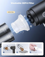 Car Vacuum Portable Cordless, 16000Pa Handheld Vacuum Mini Vacuum Cleaner High - Image 8