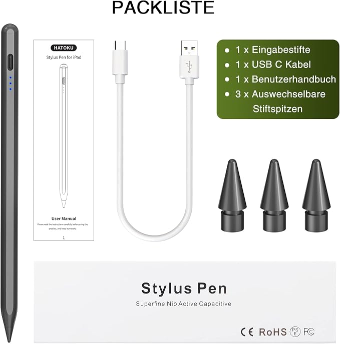 Pen for iPad 2018-2025, HATOKU 15 Mins Fast Charging Pencil 1st Gen - Image 6