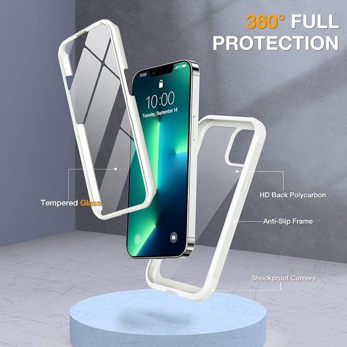 Miracase Glass Case for iPhone 13 Pro Max 6.7 inch, Upgrade Full-Body Clear - Image 2