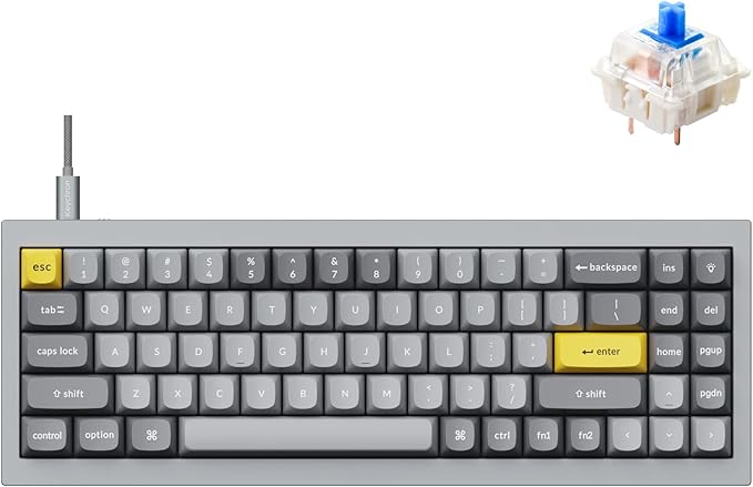 Keychron Q7 Wired Custom Mechanical Keyboard, 70% Layout QMK/VIA Programmable by Keychron