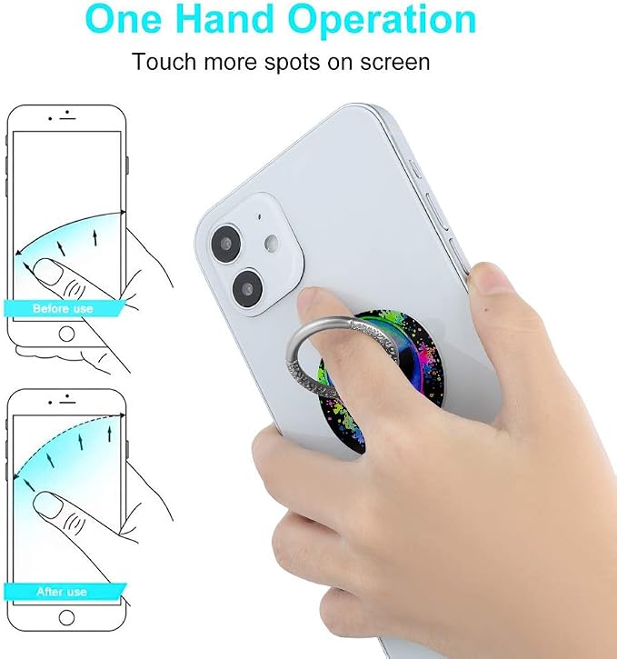 Bonoma Phone Ring Grip, 3 Pack Aliens 360 Degree Rotation 180 Degree Flip - Image 5