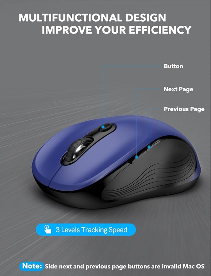 Trueque Wireless Mouse for Laptop, 2.4GHz Ergonomic Computer Mouse - Image 3