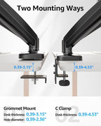 MOUNTUP Dual Monitor Stand for Desk, Pneumatic Monitor Arms for 2 Monitors Max - Image 6