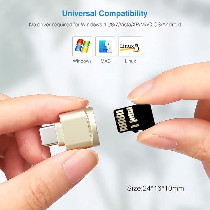 USB C Micro SD Card Reader, BorlterClamp Type C OTG TF Memory Card Reader - Image 6