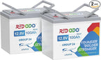 Redodo 2 Pack 12V 100Ah Group 24 Battery, 1280Wh Deep Cycle LiFePO4 Battery by PrimeDayRedodoSaveup55