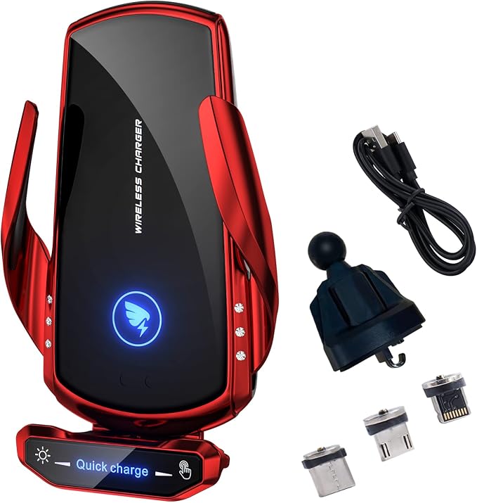 Wireless Car Charger Mount Automotive Electric Induction 15W Fast Charging Auto by AIYAFEIO