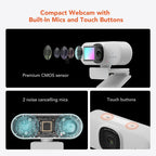 NUROUM V15AF 2K Webcam for PC, 1080p 60FPS AutoFocus Web Camera - Image 2