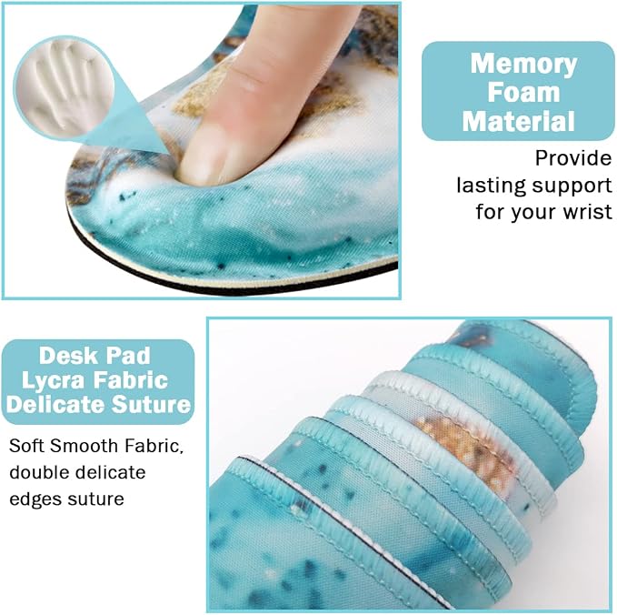 Keyboard Mouse Pad Set, Extended Mouse Pad+Keyboard Wrist Rest Support - Image 3