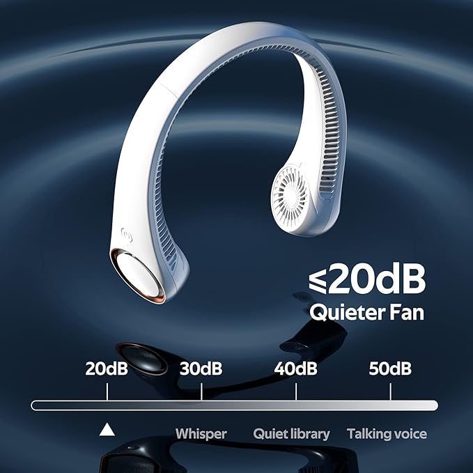 Portable Neck Fan, Hands Free Personal Fan, 360° Airflow, 3-16 Running Hours - Image 4