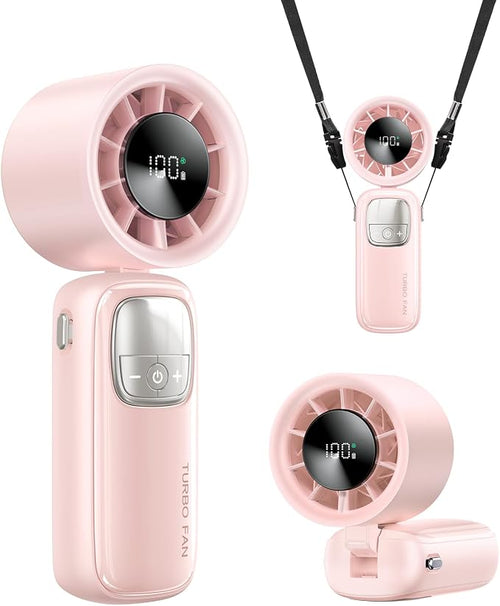 3-in-1 Portable Handheld Turbo Fan-100 Speeds, 15000 RPM, 10Hrs Cooling by KIMMOO