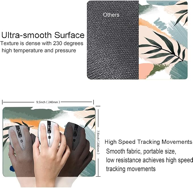 Mouse Pad, Premium-Textured Mouse Mat, Non-Slip Rubber Base Mousepad - Image 3