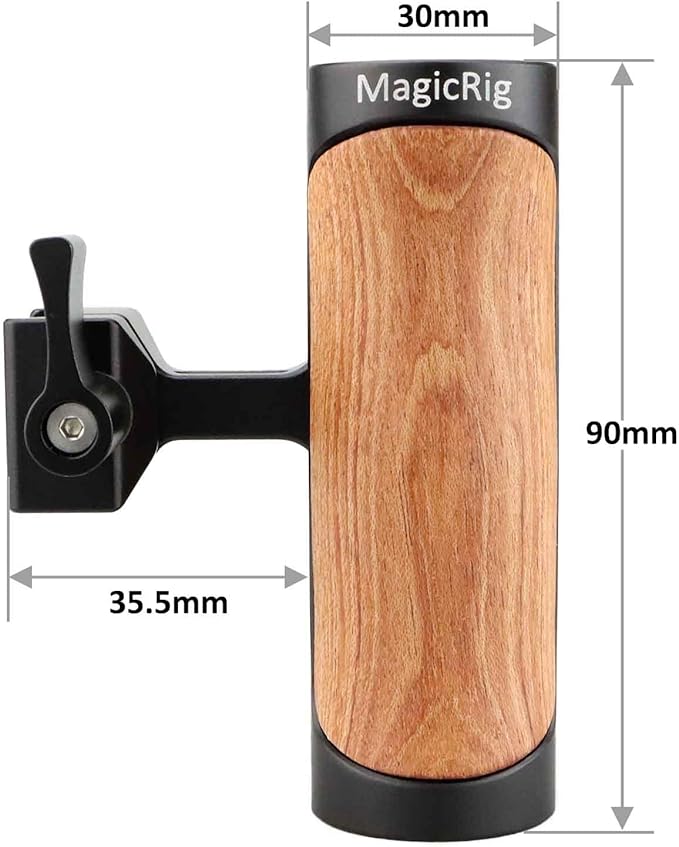 Wooden NATO Side Handle Mini Grip & NATO Rail 50mm - Image 5