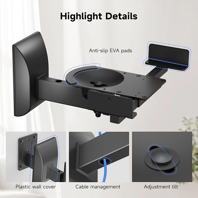 suptek Large Dual Side Clamping Bookshelf Speaker Wall Mounting Bracket - Image 8