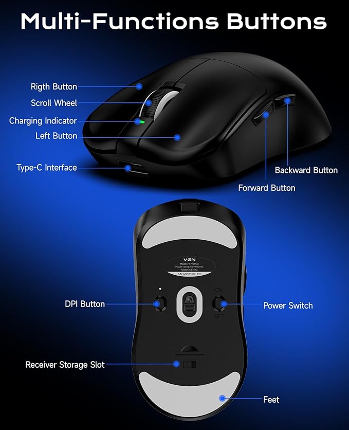 VGN F1 Pro Max Lightspeed Wireless Gaming Mouse - Image 8