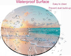 Round Mouse Pad, Beach Customized Premium-Textured Mouse Mat, Washable Mousepads - Image 4