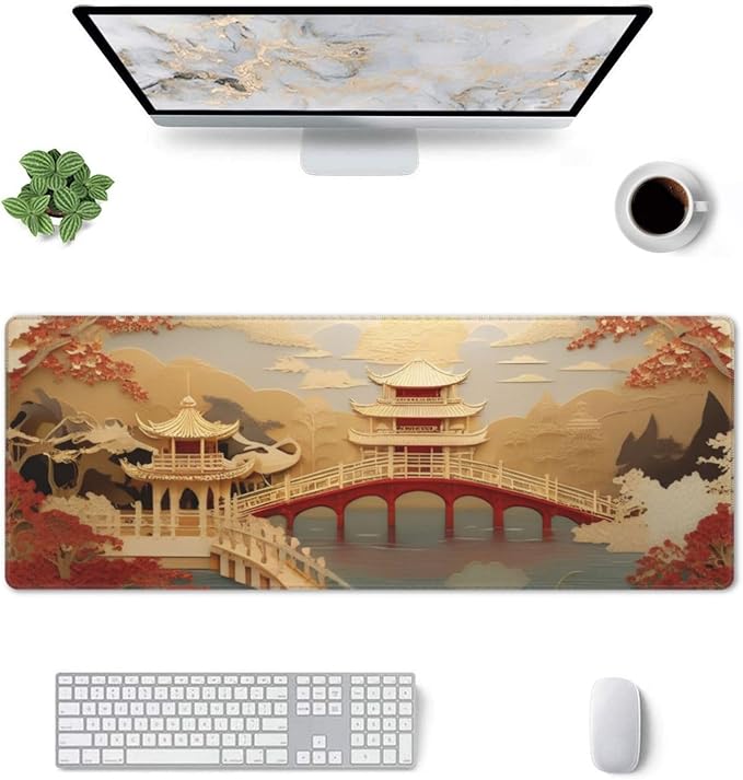 Gaming Mouse Pad, Large Non-Slip Rubber Base Mousepad, Keyboard Mouse Mat - Image 3