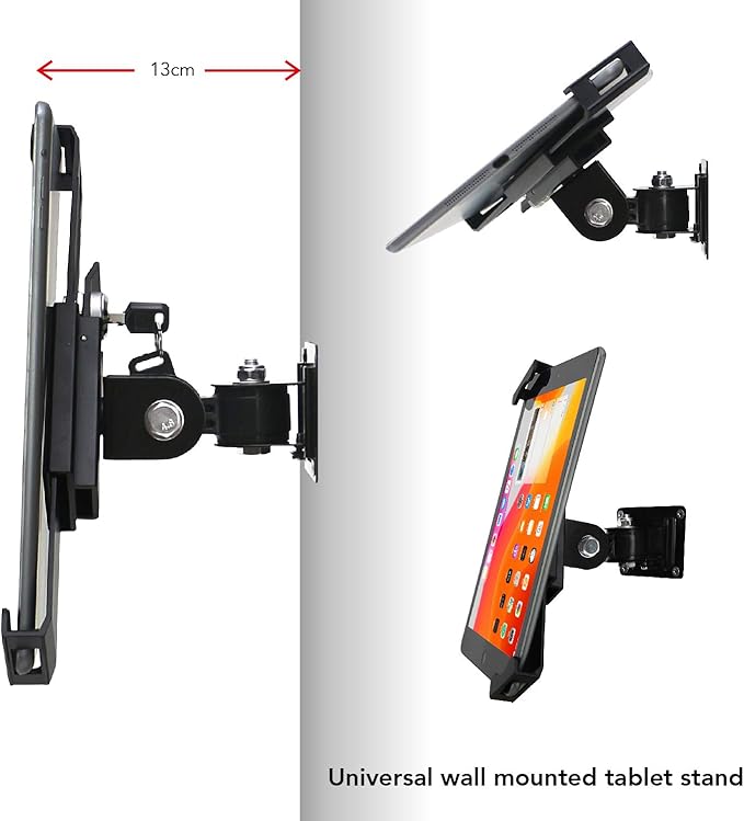 Tablet Wall Mount Holder with Lock and Key, Rotate Design Arbitrary Adjustment - Image 6