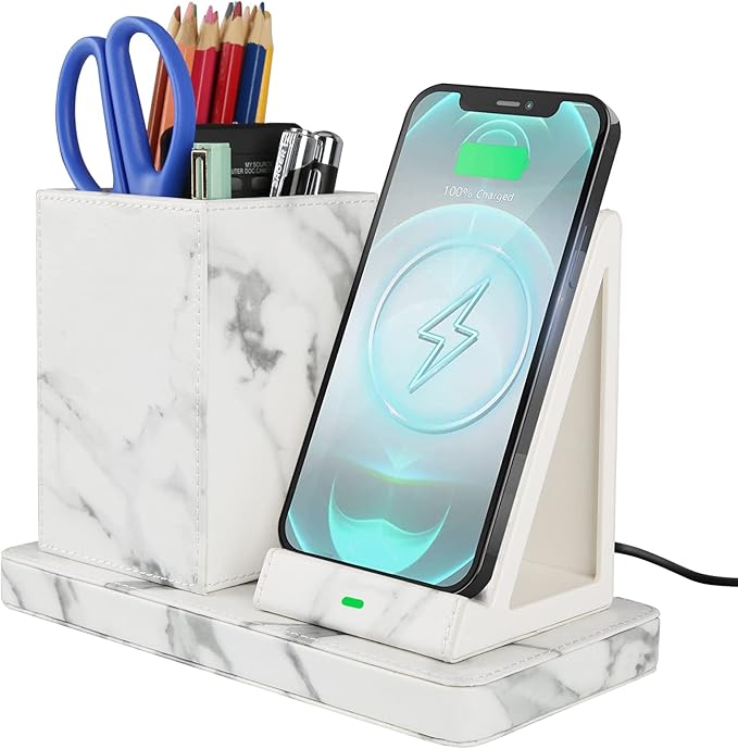 Wireless Charger with Desk Organizer, Wireless Charging Station by LADSTAG