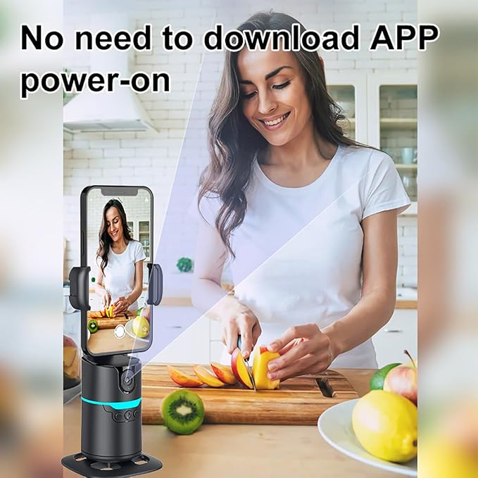 Auto Face Tracking Phone Holder, No App Required, 360° Rotation Phone Camera - Image 3
