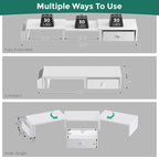 Dual Monitor Stand Riser, Adjustable Length & Swivel Angle Monitor Stand - Image 3