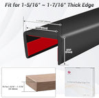 Rubber Edge Trim, 1-3/8 inch Wide U Channel Edge Trim, Big Size U Shaped Trim - Image 2