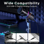 EJoy D10 PRO Wireless USB Gaming Microphone – RGB Dynamic Mic - Image 3