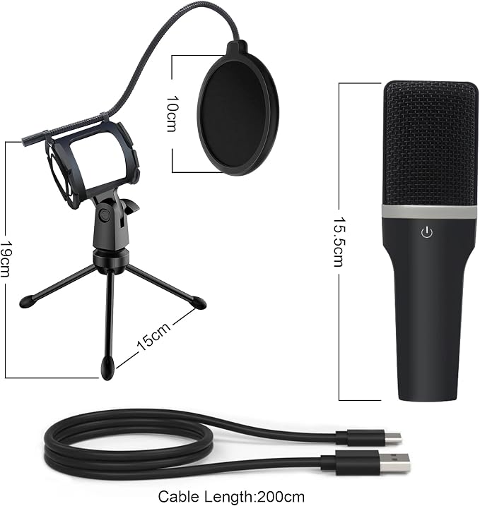 USB Gaming Microphone, Condenser Microphone, Podcast Microphone - Image 7