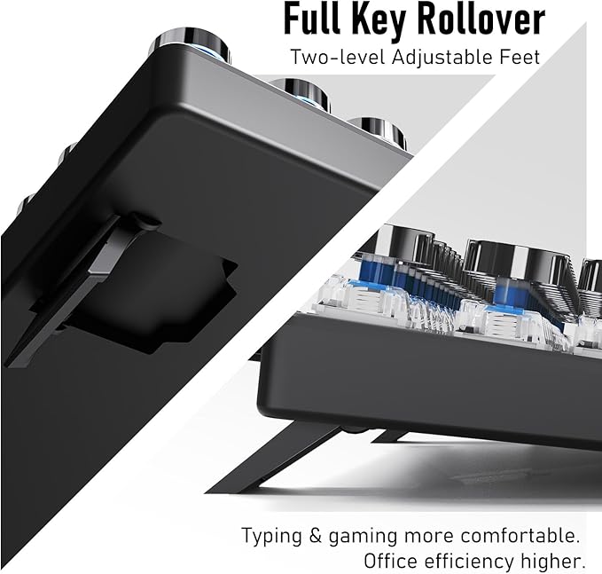 EWEADN TK100 Typewriter Keyboard Wired Mechanical Keyboard, 104 Keys Aesthetic - Image 7