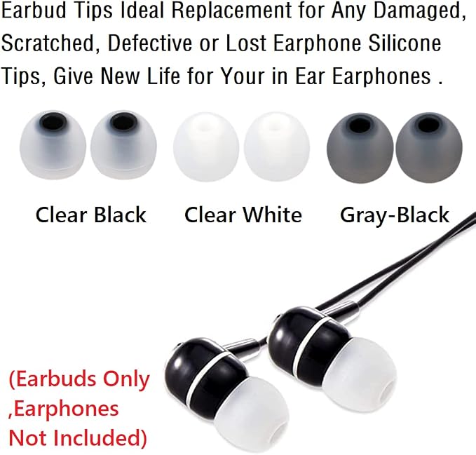 Replacement Earbud Tips Earbud Covers Silicone Tips Ear Gels Fit - Image 5