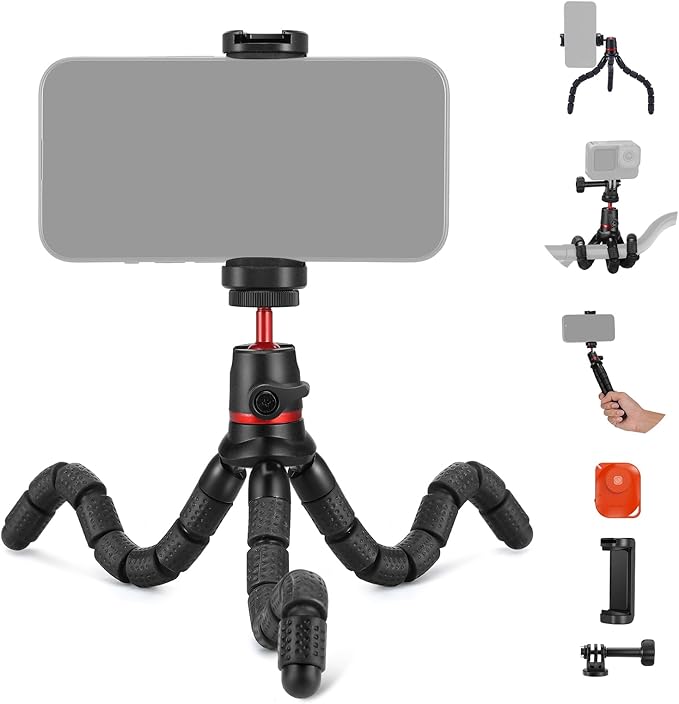NEEWER Tripod for iPhone with Remote/Action Camera Mount Adapter/Phone Holder by Neewer