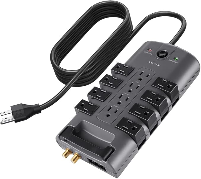 Belkin Surge Protector Power Strip w/ 8 Rotating & 4 Standard Outlets - 8ft by Belkin