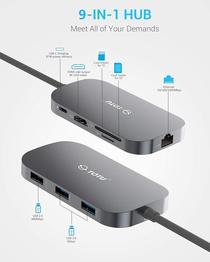 USB C Hub, 9-in-1 Type C Hub - Image 2