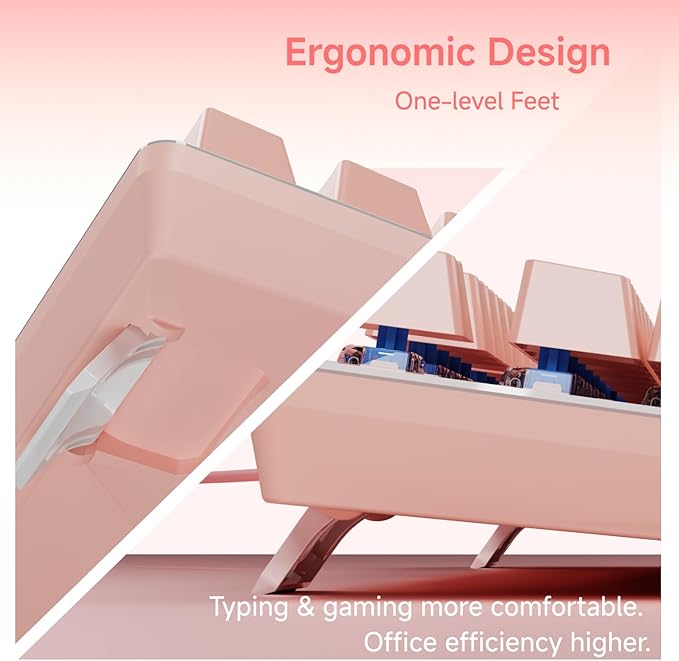 EWEADN TK100 Typewriter Keyboard Wired Mechanical Keyboard, 104 Keys Aesthetic - Image 7