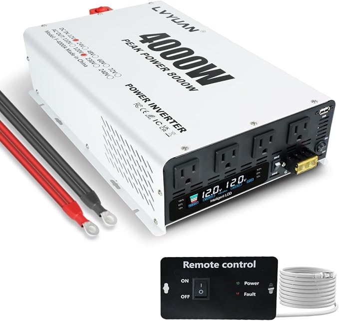 LVYUAN 4000 Watt Power Inverter 12V to 110V 120V DC to AC Converter by LVYUAN
