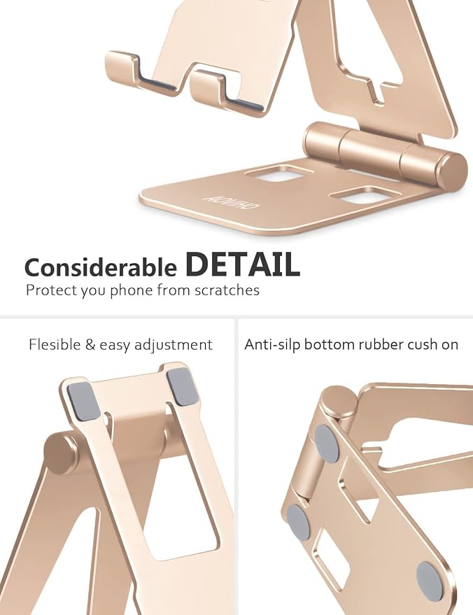 Cell Phone Stand for Desk, Adjustable Desktop Phone Holder Stand, Foldable - Image 3