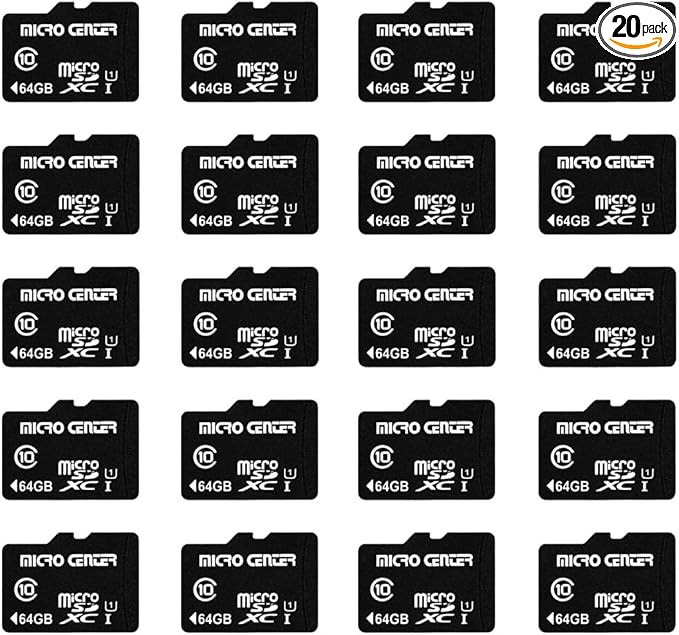 Micro Center 64GB Class 10 Micro SDXC Flash Memory Card 20 Pack by MICROCENTER