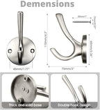 4 Pack Brushed Nickel Coat Hooks - Image 2