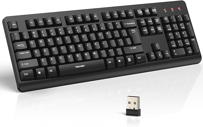TECKNET Wireless Keyboard, 2.4G Silent Full-Size USB Keyboard by Tecknet