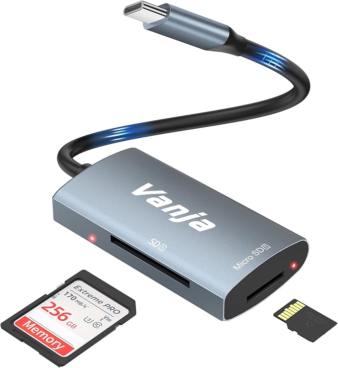 Vanja SD Card Reader USB C, High-Speed USB 3.0 Micro SD Card Adapter by Vanja