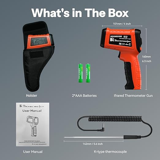 Infrared Temperature Gun -58°F to 1796°F, Dual-Mode Thermometer Gun - Image 7