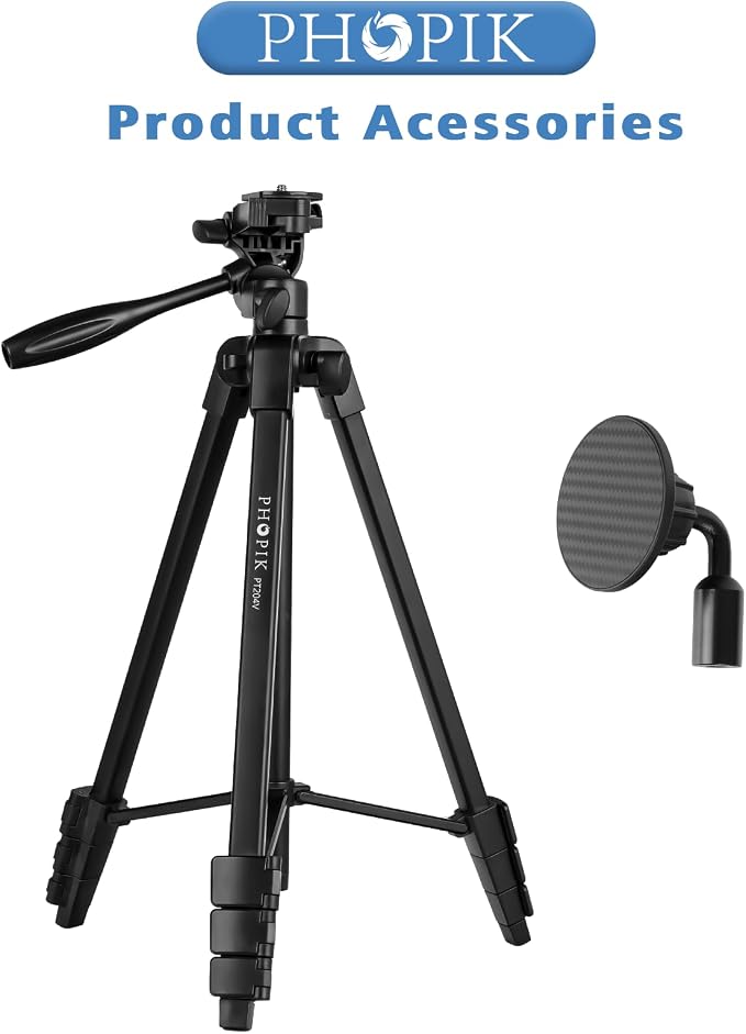 55" Phone Tripod, PHOPIK Aluminum Extendable Tripod Stand - Image 5