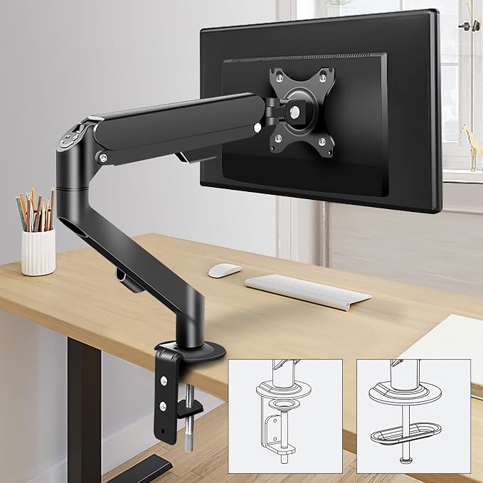Monitor Arm Desk Mount Single 17-34 inch Portable Adjustable Vesa Stand Gas - Image 3