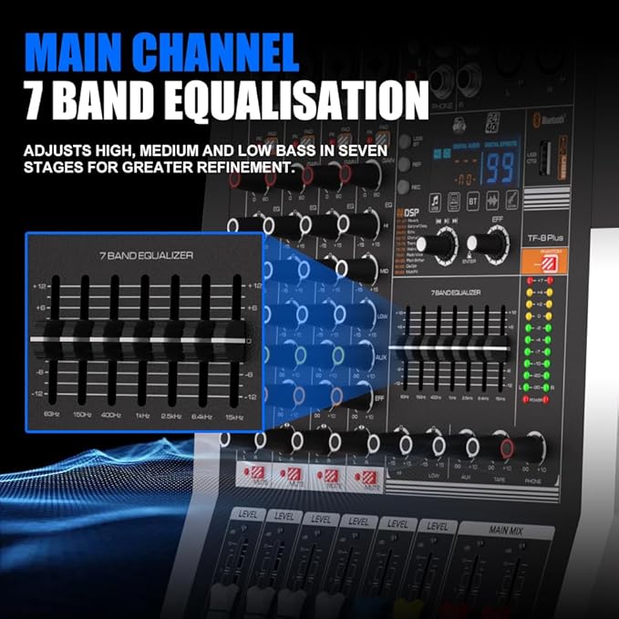 TF400 Dj Mixer 4 Channel Audio Mixer Bluetooth Sound Bar - Image 4